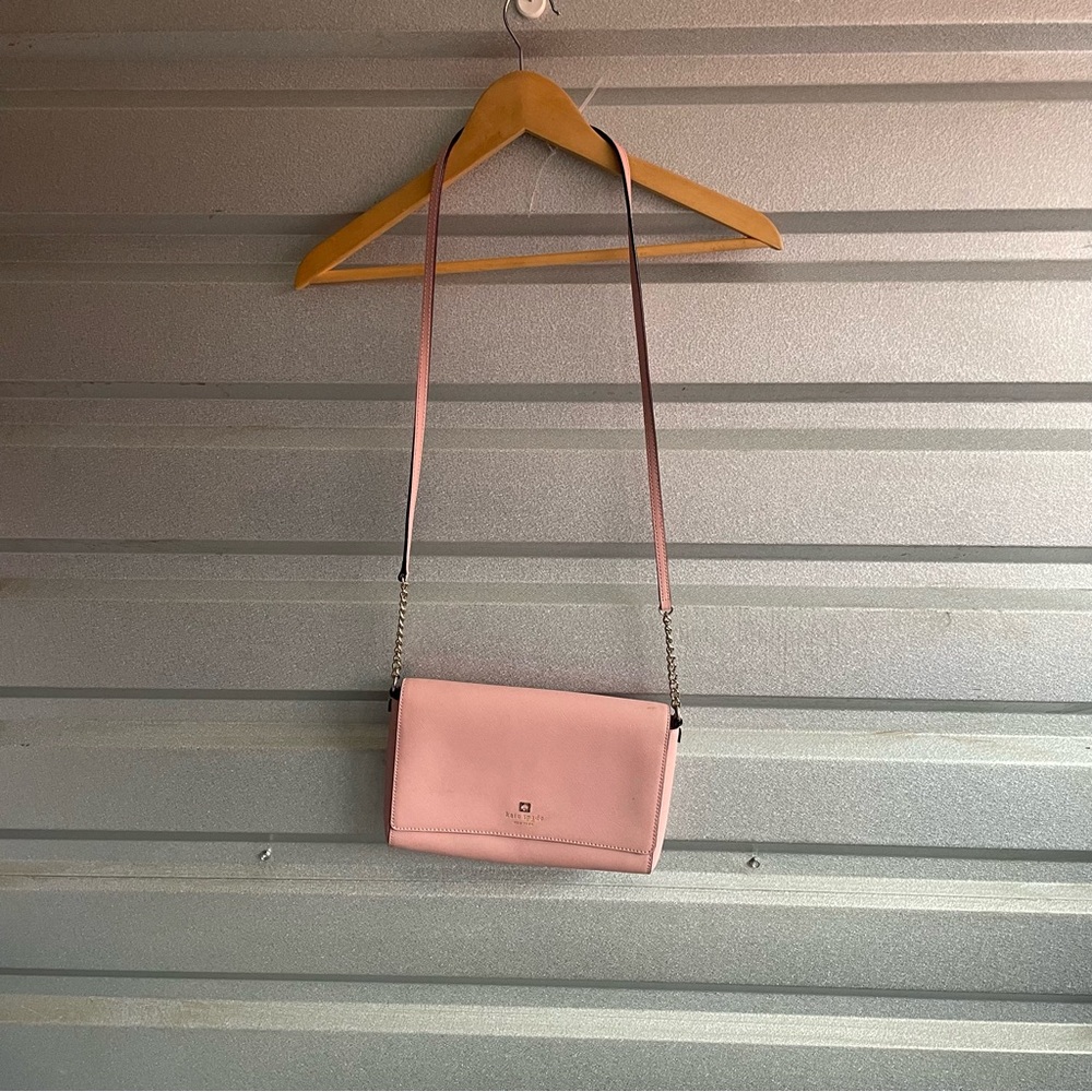 Kate Spade Charlotte Street Alek flap crossbody bag in pink saffiano leather
